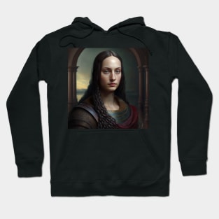 Mona Lisa Medieval Warrior Portrait Hoodie